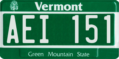VT license plate AEI151