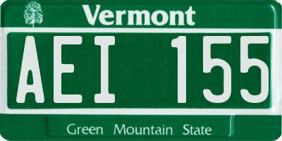 VT license plate AEI155