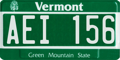 VT license plate AEI156