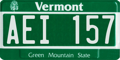 VT license plate AEI157