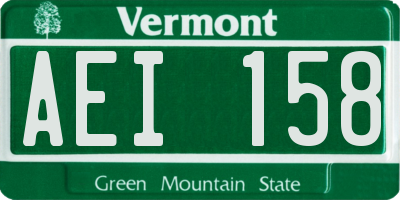VT license plate AEI158