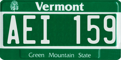 VT license plate AEI159