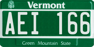 VT license plate AEI166