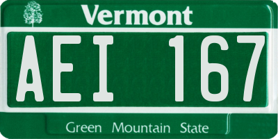 VT license plate AEI167