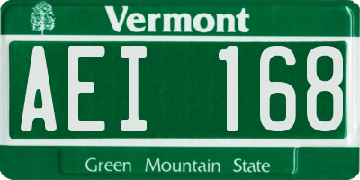 VT license plate AEI168