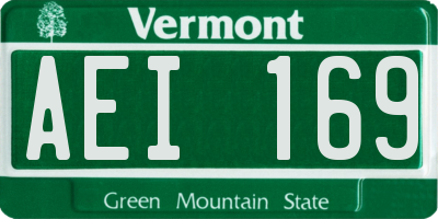 VT license plate AEI169