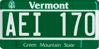 VT license plate AEI170