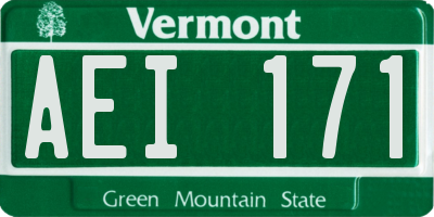 VT license plate AEI171