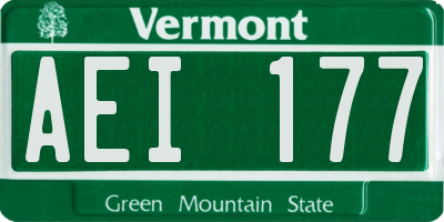 VT license plate AEI177