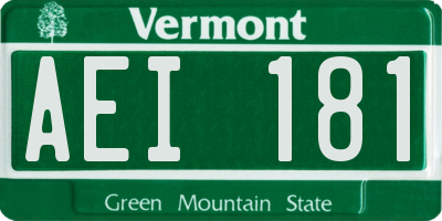 VT license plate AEI181