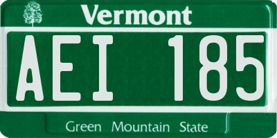 VT license plate AEI185