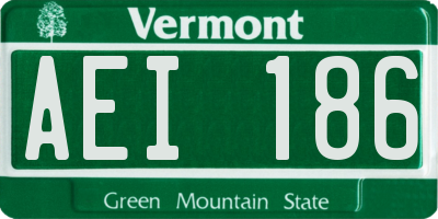VT license plate AEI186