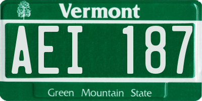 VT license plate AEI187