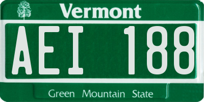 VT license plate AEI188