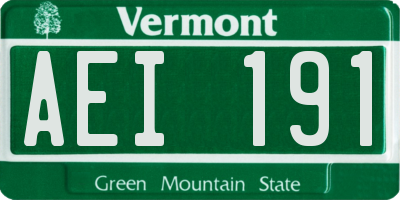 VT license plate AEI191
