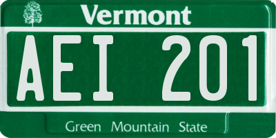 VT license plate AEI201