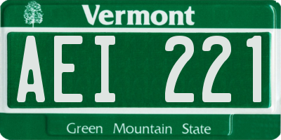 VT license plate AEI221