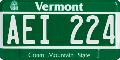 VT license plate AEI224