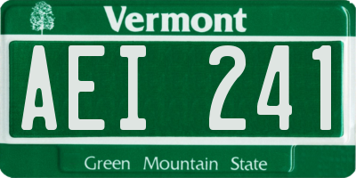 VT license plate AEI241