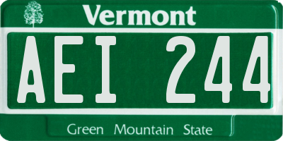 VT license plate AEI244