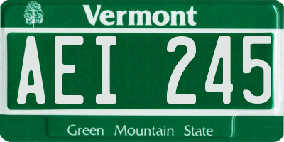 VT license plate AEI245