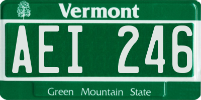VT license plate AEI246