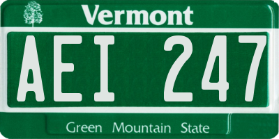 VT license plate AEI247