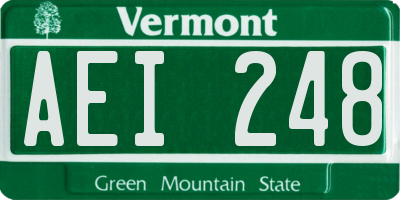VT license plate AEI248