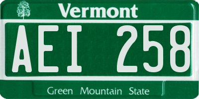 VT license plate AEI258