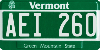 VT license plate AEI260