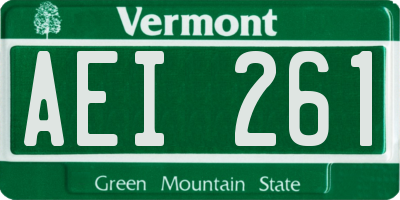 VT license plate AEI261