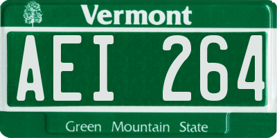 VT license plate AEI264