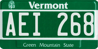 VT license plate AEI268