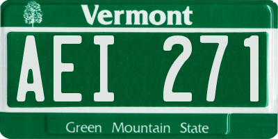 VT license plate AEI271