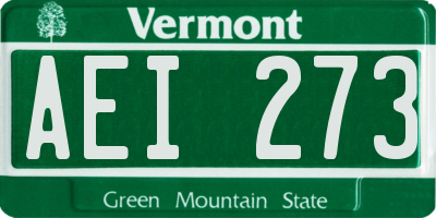 VT license plate AEI273