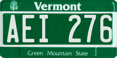 VT license plate AEI276