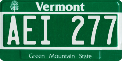VT license plate AEI277