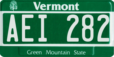 VT license plate AEI282