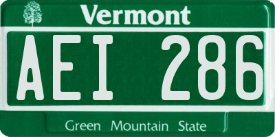 VT license plate AEI286