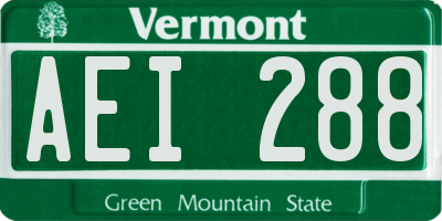VT license plate AEI288