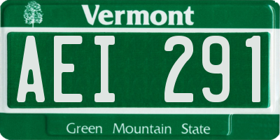 VT license plate AEI291
