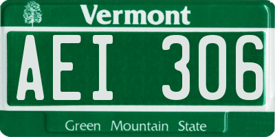 VT license plate AEI306