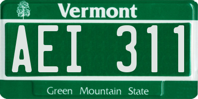 VT license plate AEI311
