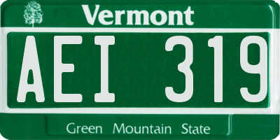 VT license plate AEI319