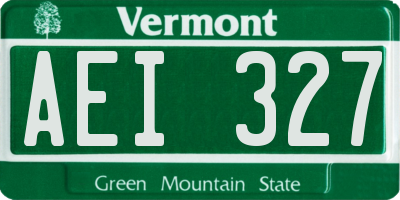 VT license plate AEI327
