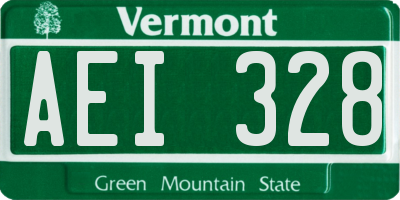 VT license plate AEI328