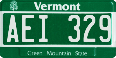 VT license plate AEI329