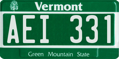 VT license plate AEI331