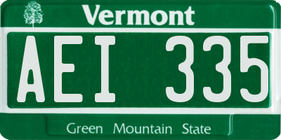 VT license plate AEI335