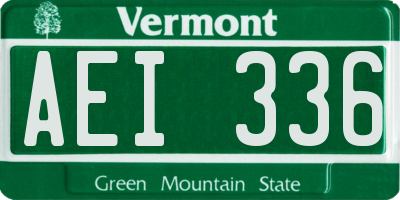 VT license plate AEI336
